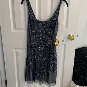 Silver sequin dress